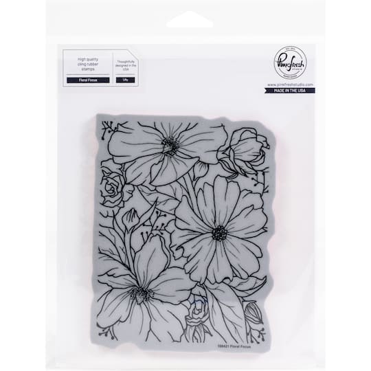 Pinkfresh Studio Floral Focus Cling Rubber Background Stamp